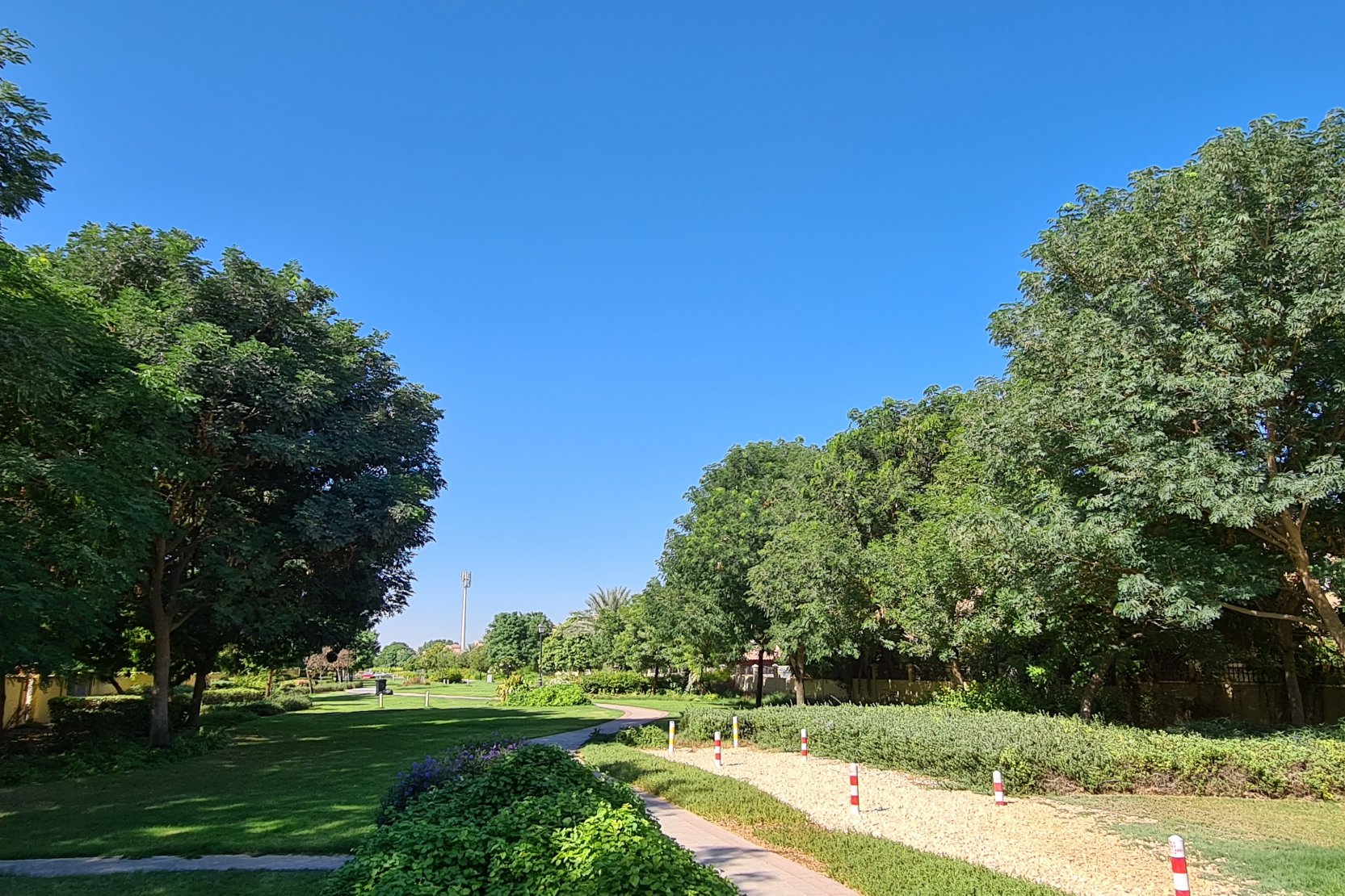 Walkways and landscaped gardens in The villa