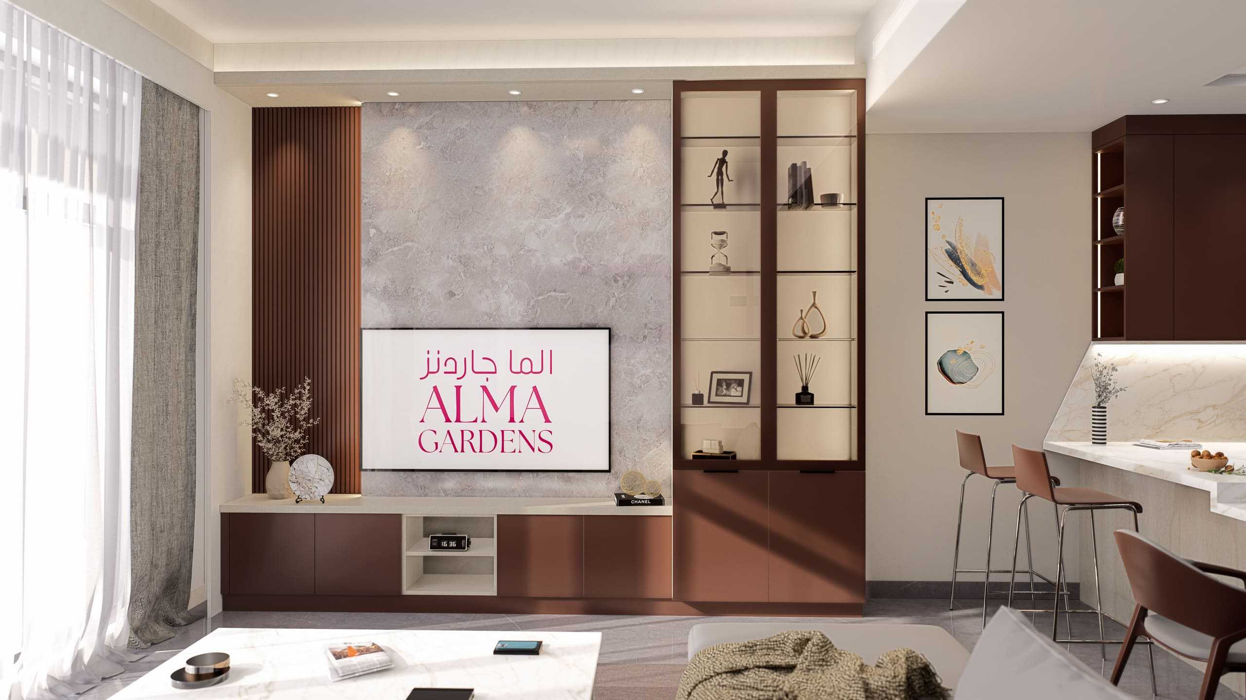 1-Bedroom-Living - Alma Gardens