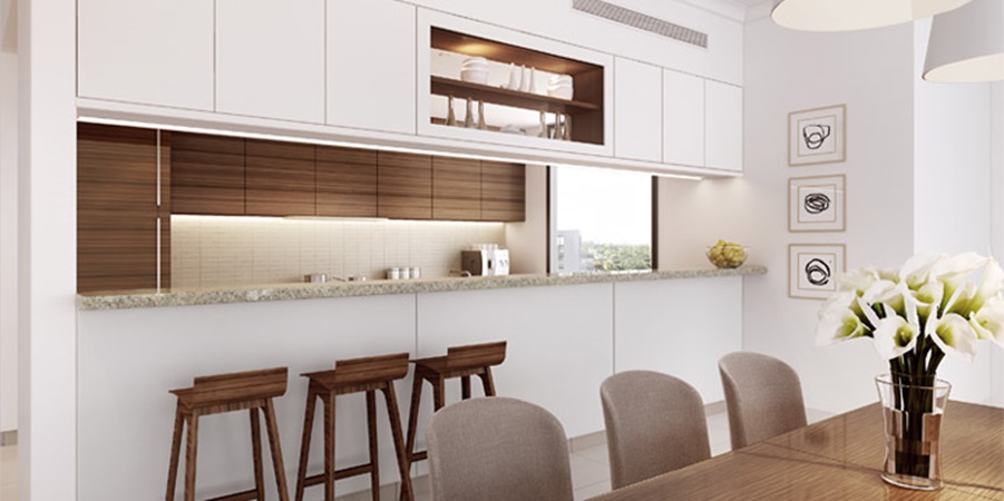 Kitchen in Acacia Apartments C