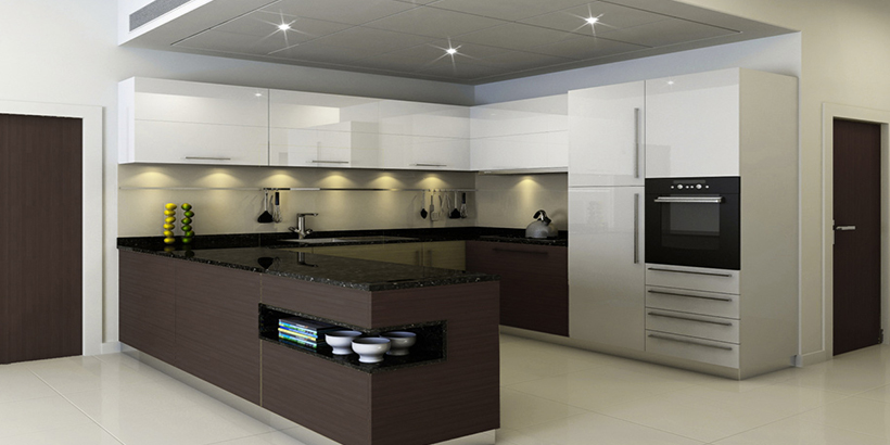 Kitchen in Roy Mediterranean Building