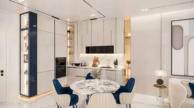 Kitchen with integrated dining