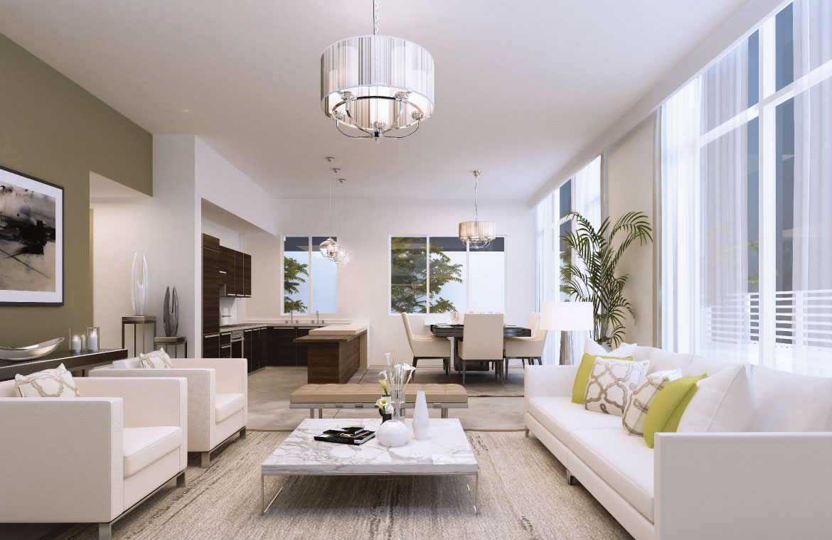 Living and Dining in Arabella 3 Townhouse