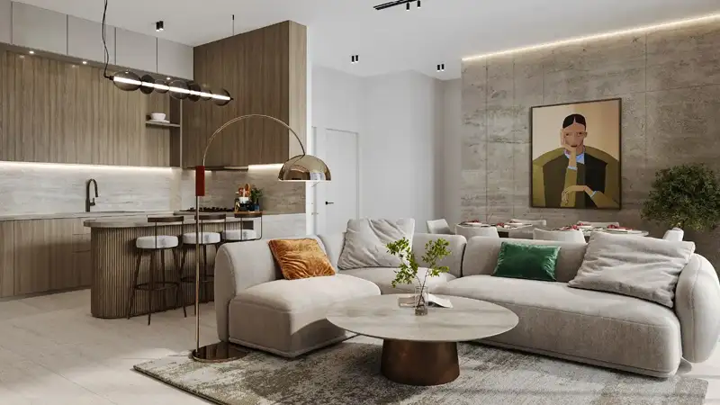 Living and Kitchen-Agua Residences Tower 2
