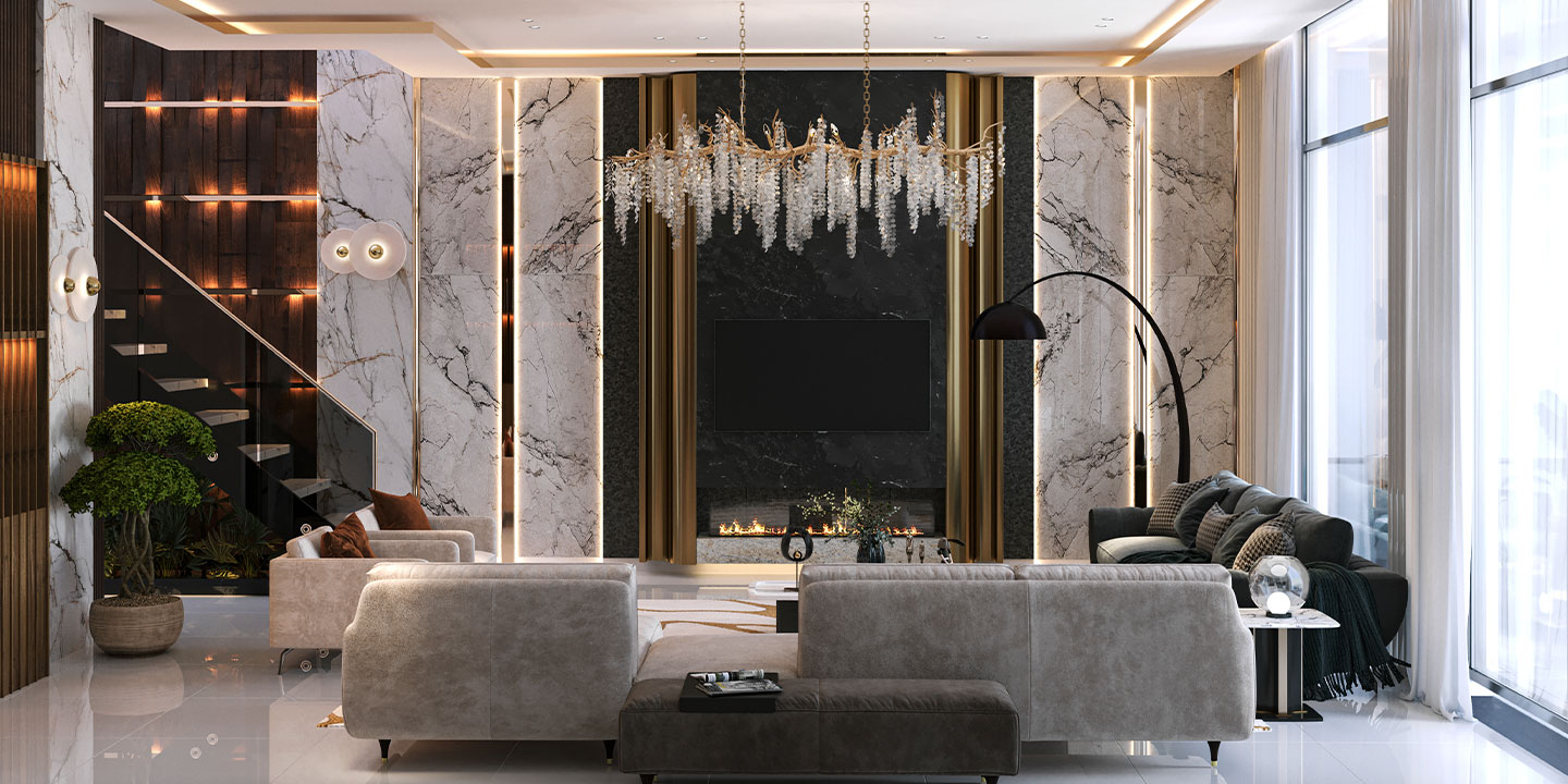 Sky Villa Living Area in Viewz by Danube 1 for sale