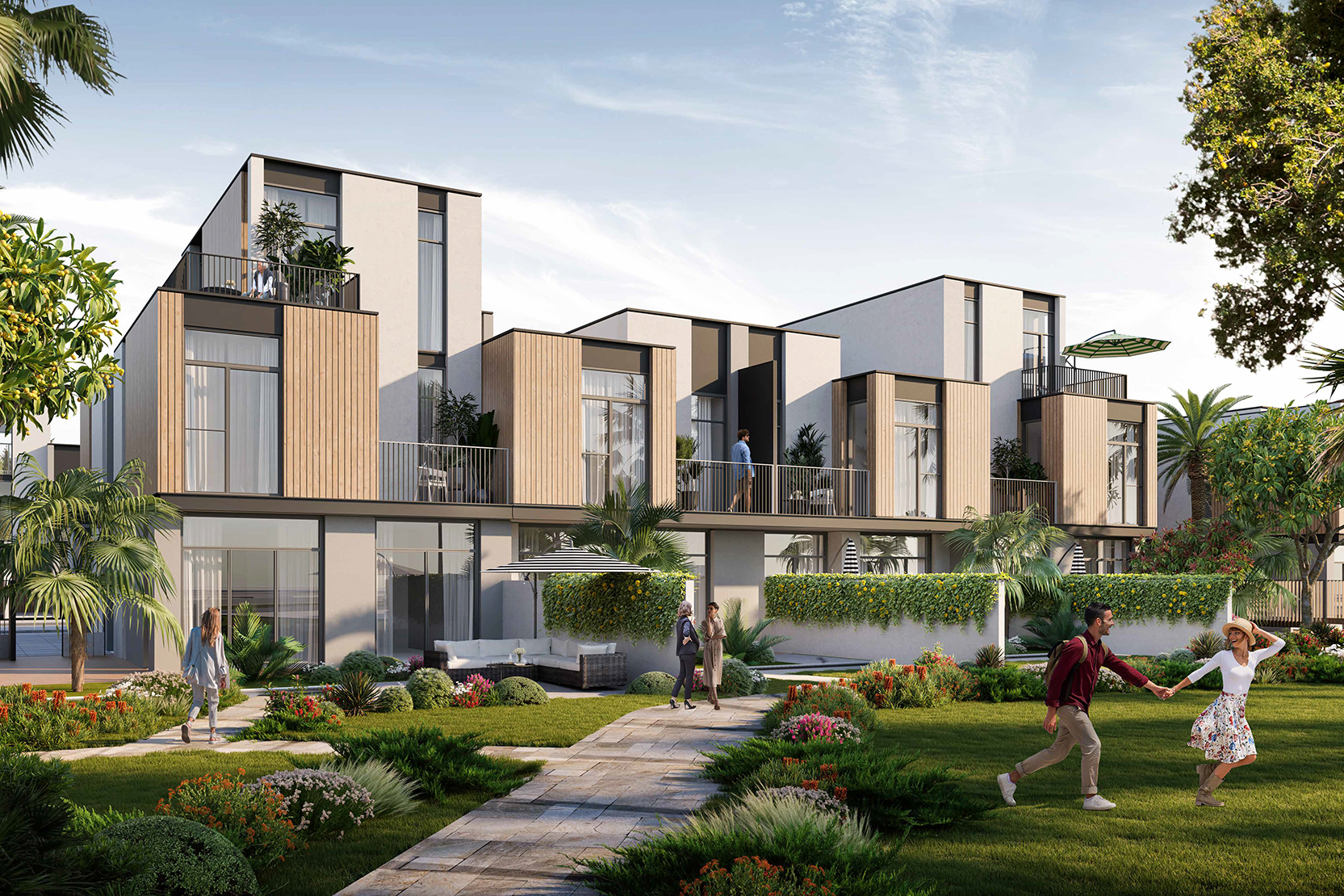 Townhouses with lawn areas for sale in Mudon Al rAnim 2