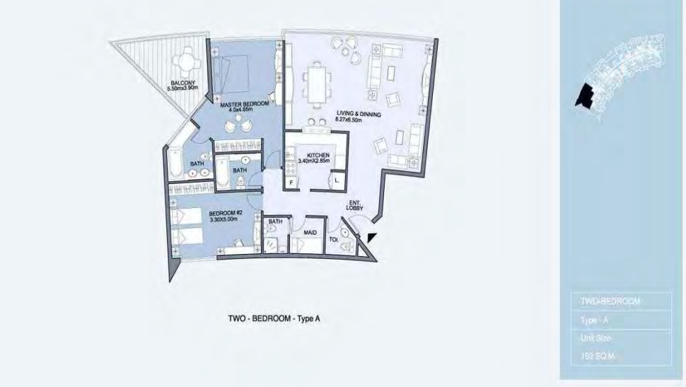 2 bed type A