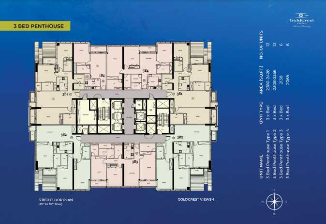 3BHK - Penthouse - Type 1 to 4