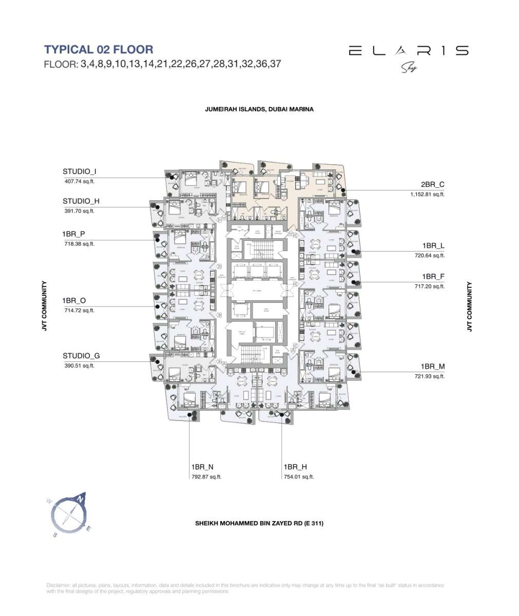 Floor 3,4,8,9,10,13,14,21,22,26,27,28,31,32,36,37