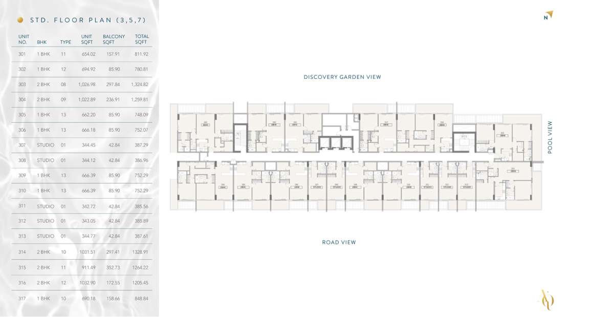 Floor Plan, 3, 5, 7 - Enqlave
