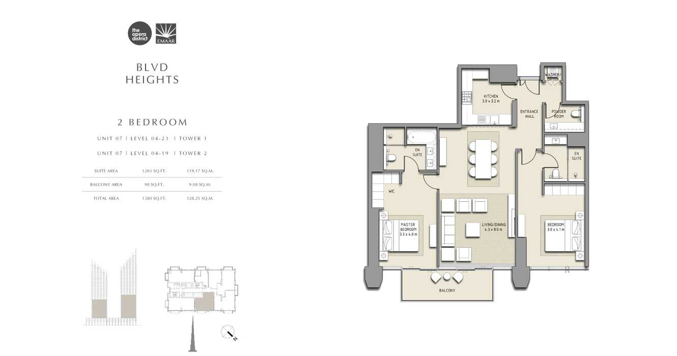 , Tower 2, Size 1380 sq ft