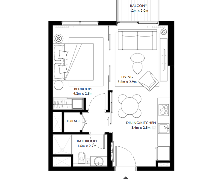 1 Bedroom Floor Plan_b438174aee72b7bf755b5a97e9855688