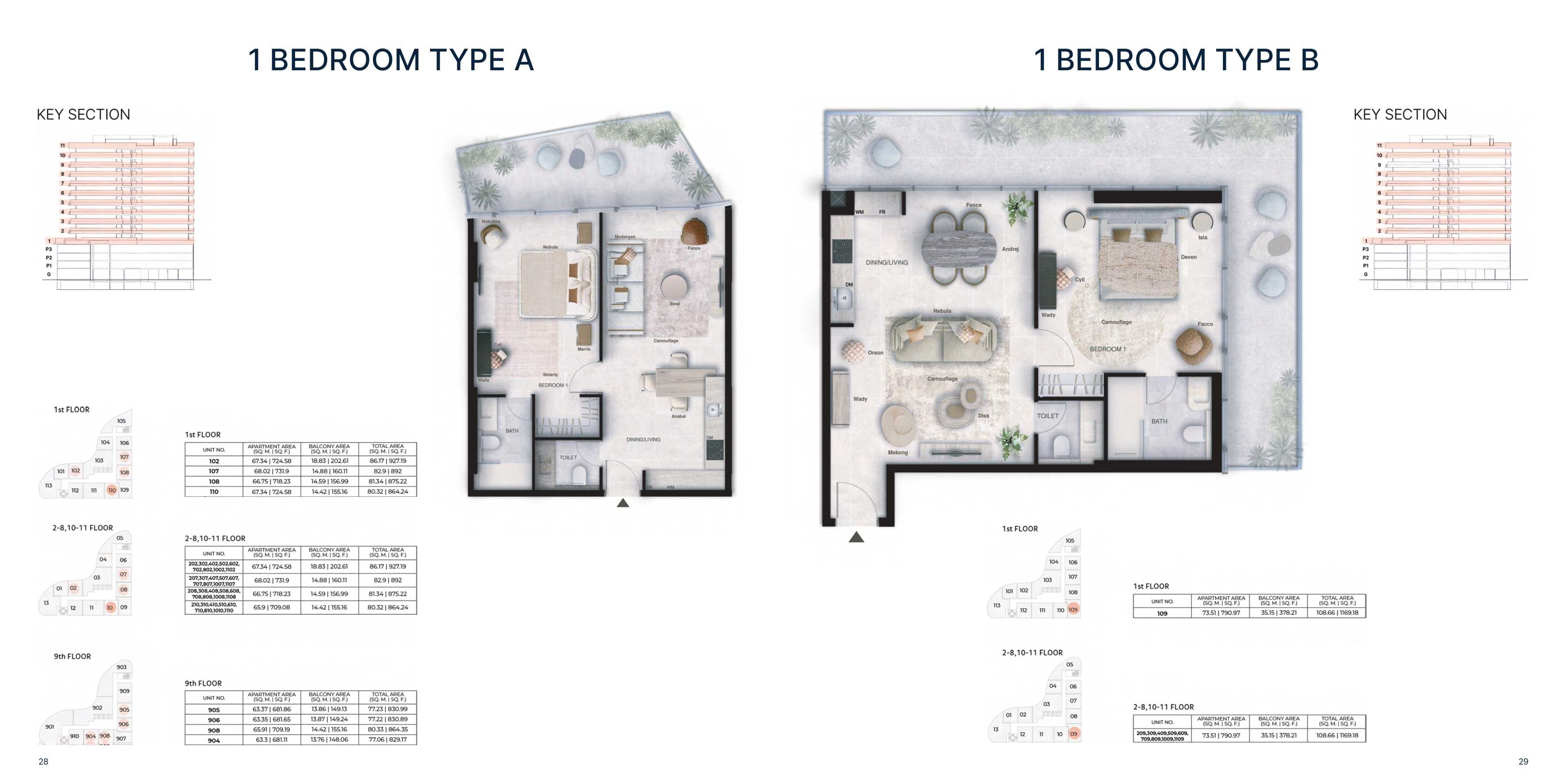 1BHK Type B - Unit 209,309,409,509,609,709,809,1009,1109