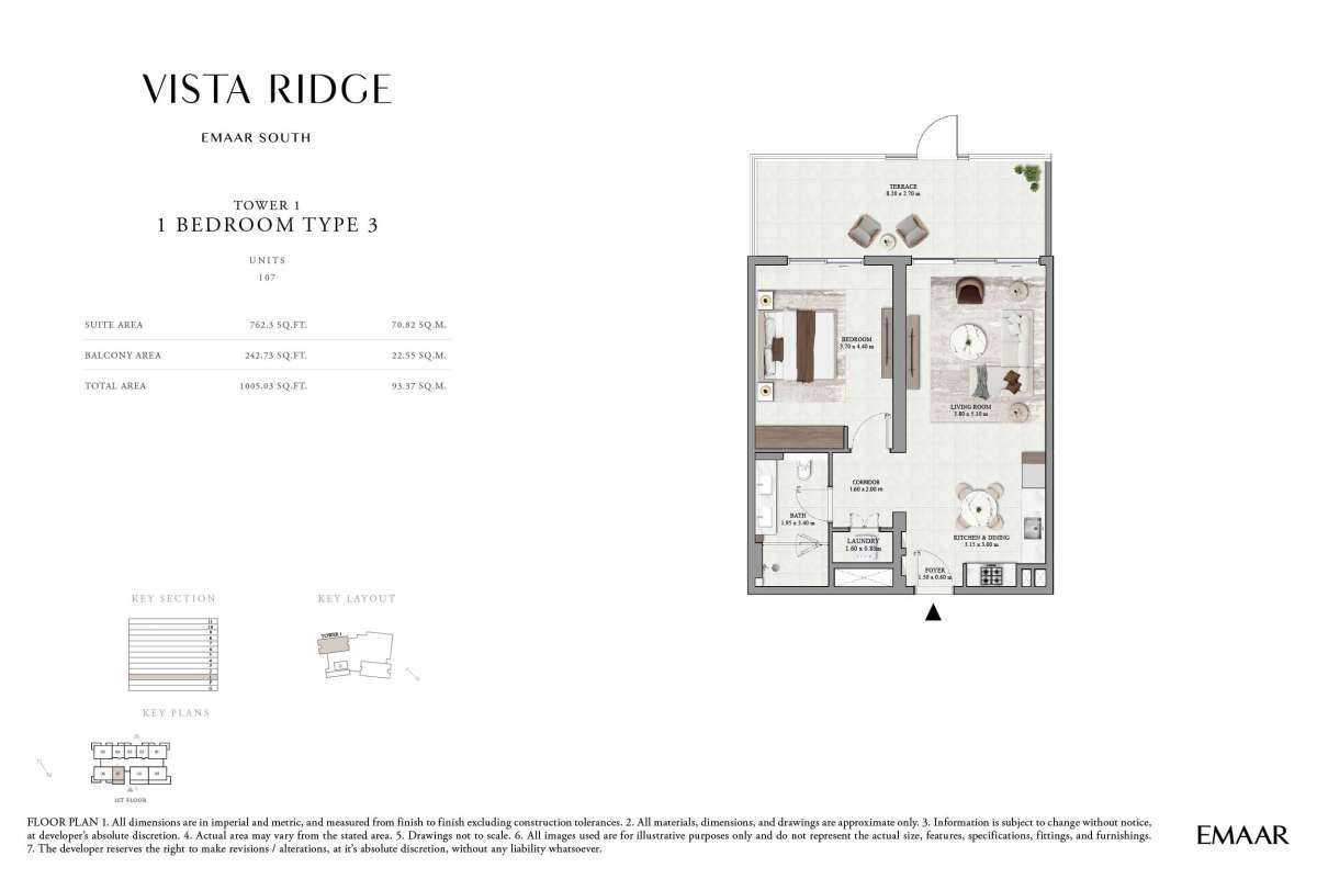 1st Floor (Type 3, Unit 107) - Tower 1