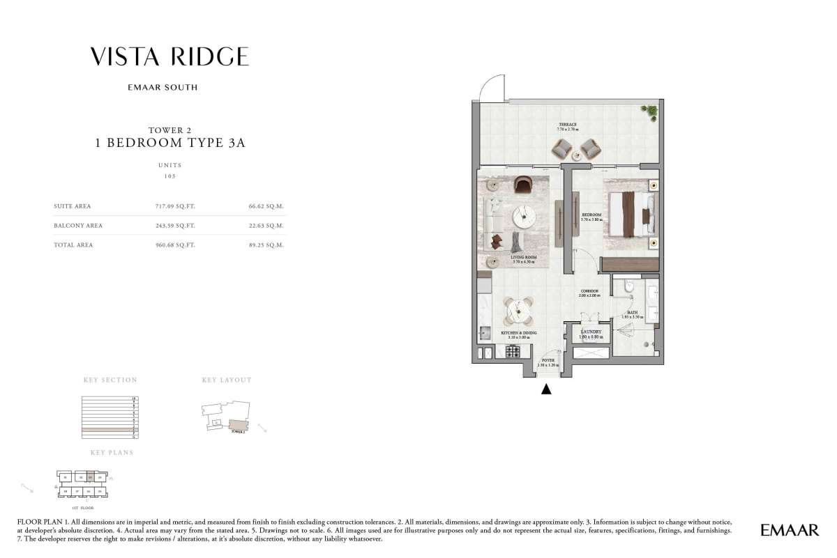 1st Floor (Type 3A, Unit 103) - Vista Ridge Tower 2
