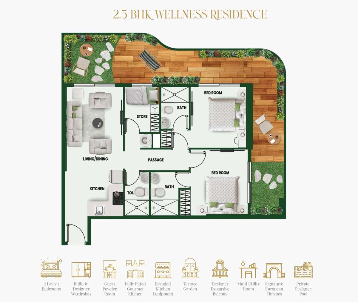 2.5 Bedroom - Store Vincitore-Wellness-Estate-at-Majan