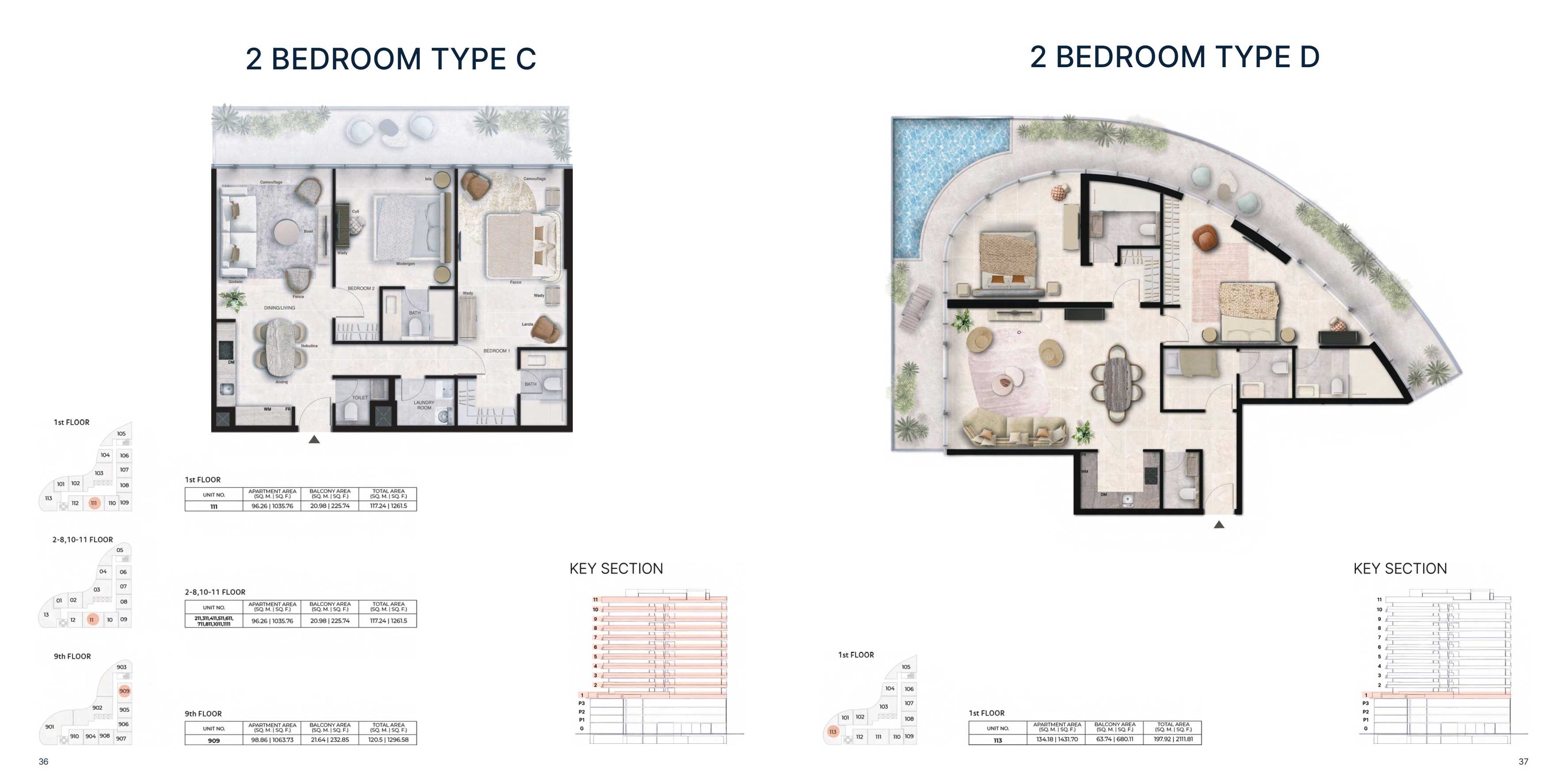 2BHK Type C- Unit 211,311,411,511,611,711,811,1011,1111