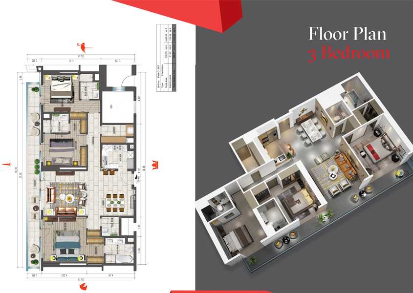 25250_3 Bedroom, Size 1730 Sq Ft