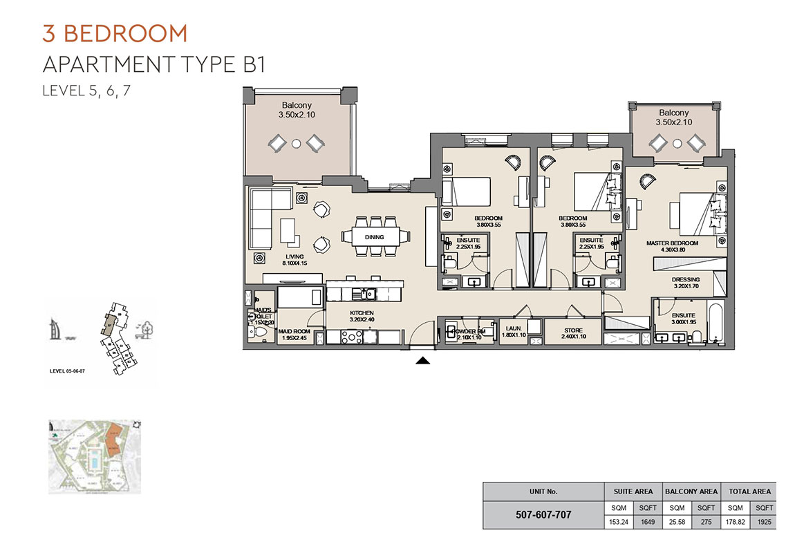 3BR LEVEL 5,6,7