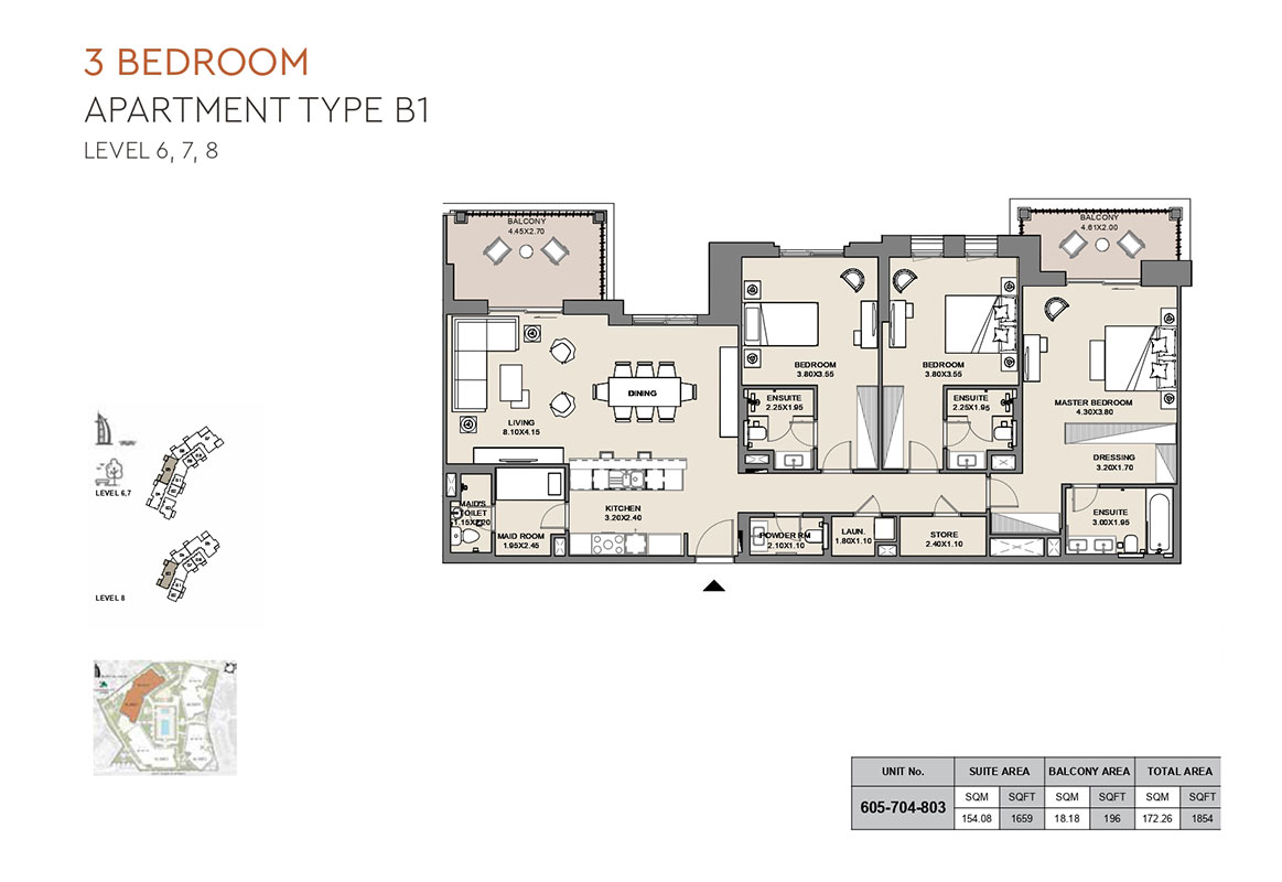 3BR TYPE B1 LEVEL 6,7,8