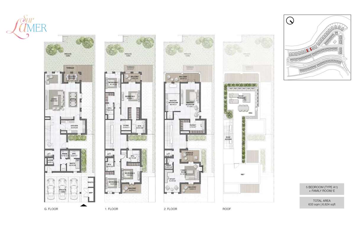 5 Bedroom Type A1, Size 6824 sq.ft- Sur La Mer 1