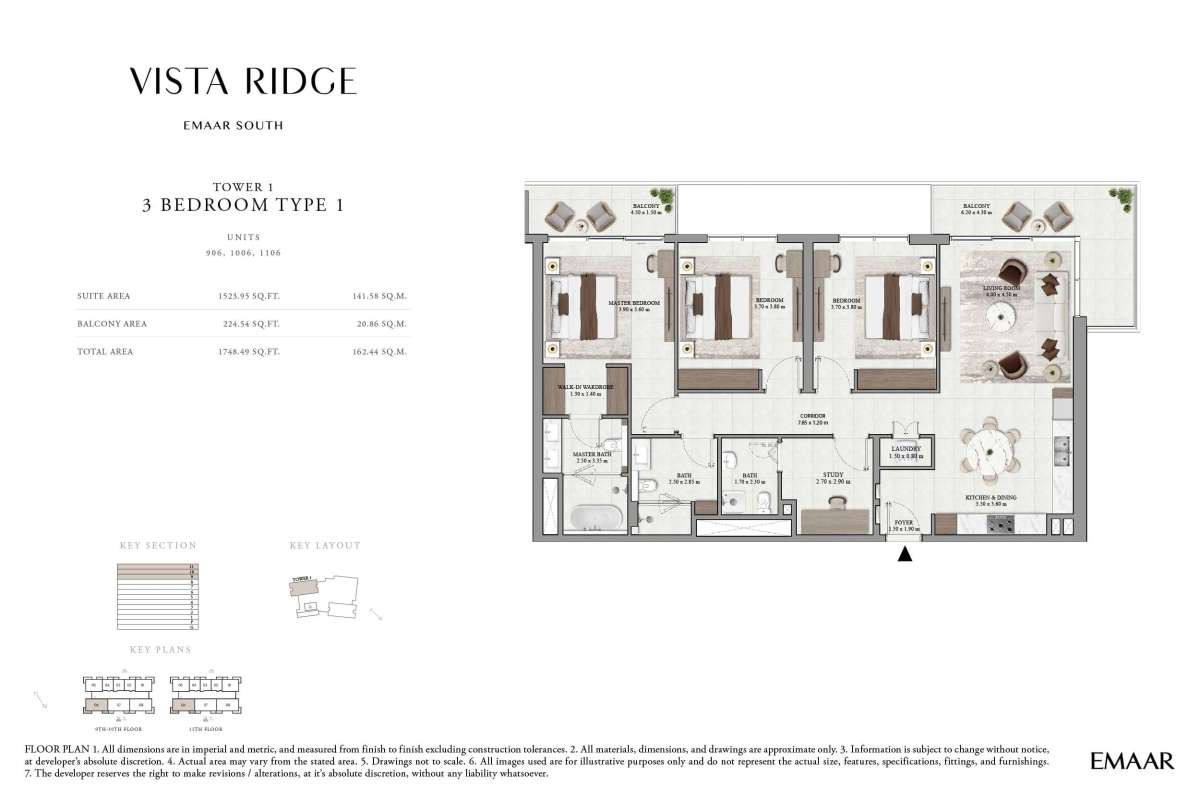 9th To 11th Floor (Type 1, Unit 906-1106) - Tower 1