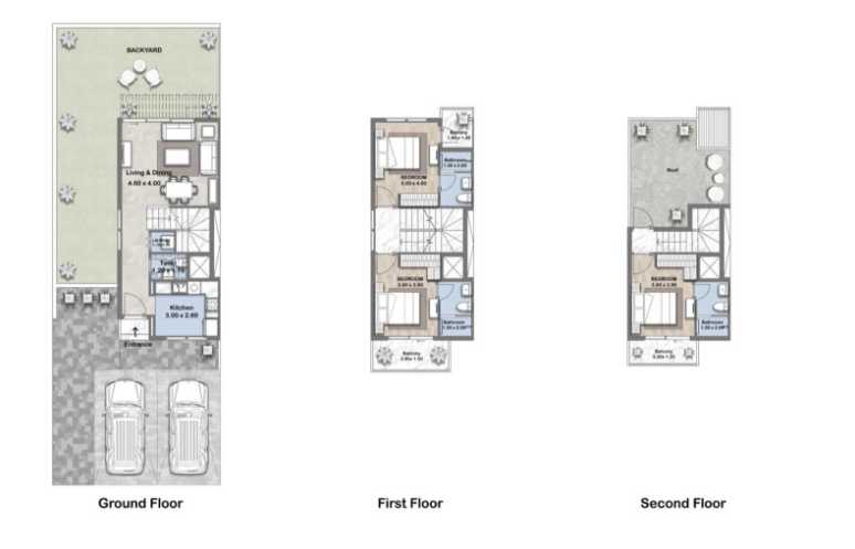 Floor plan - Type B - 3BHK - Reportage Hills
