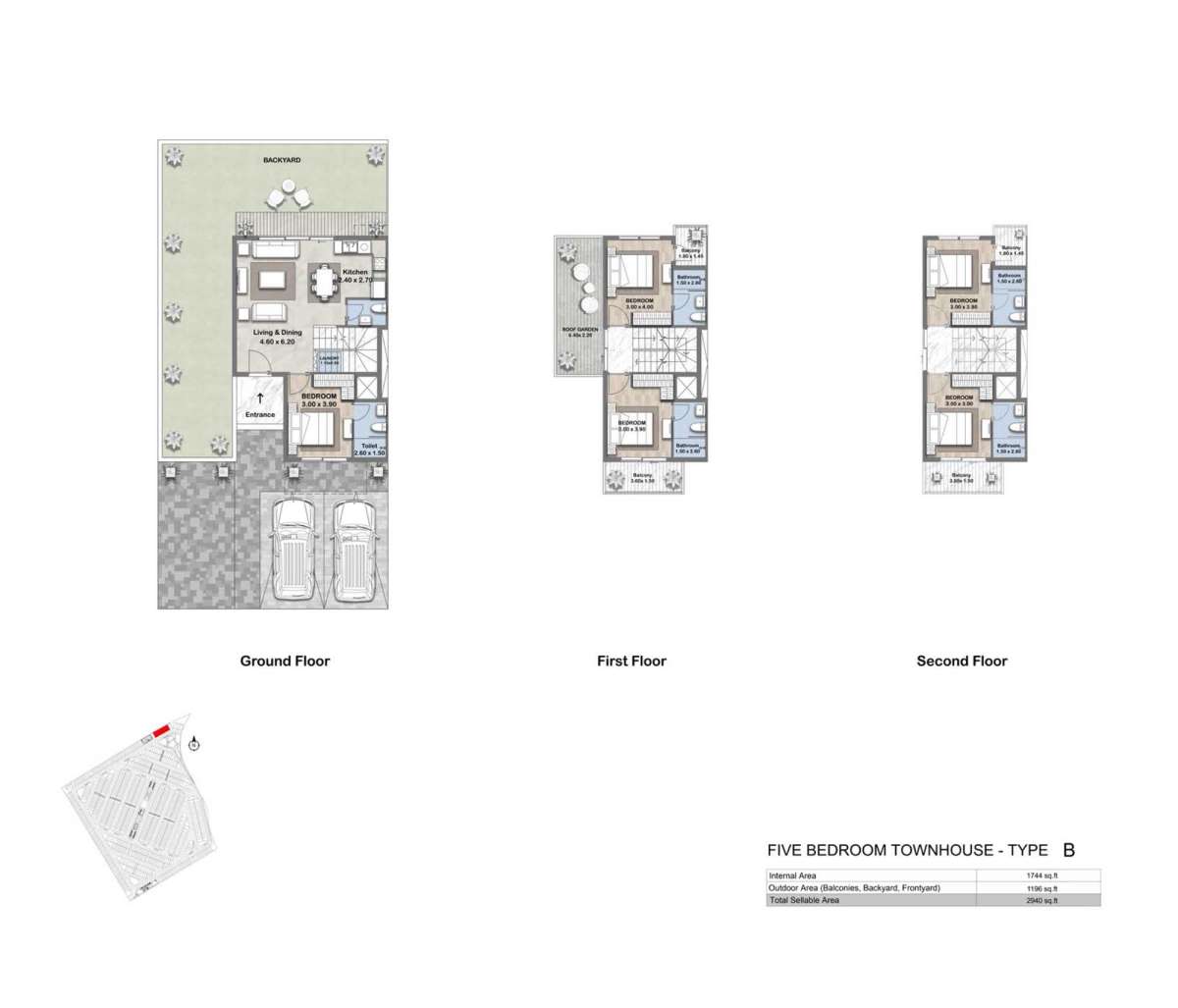 Floor plan - Type B - 5BHK - Reportage Hills