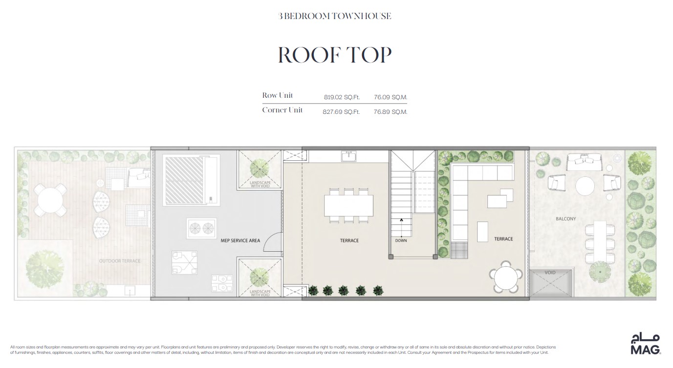 MAG 22 3 bed Corner Unit-Rooftop