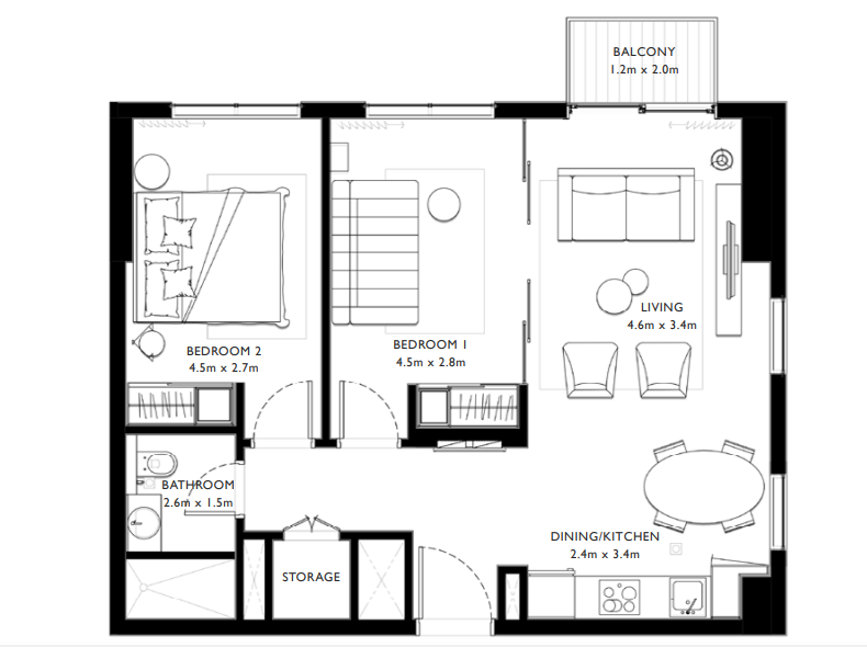 Tower A 2BR Floor Plan_39fbb86c3a506bdb254f3cf71807c9ba