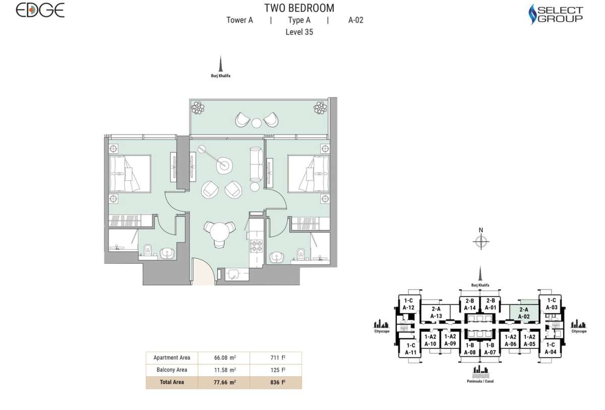 Type A, Level 35, A-02 - The Edge Tower 1