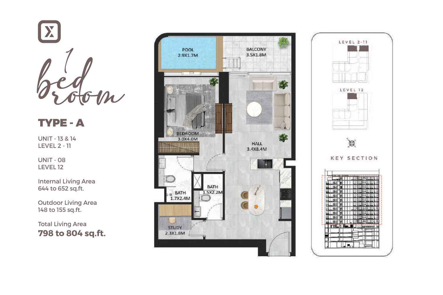 Type A, Unit 13 & 14, Level 2-11