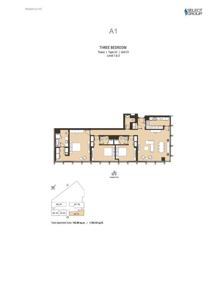 Type A1, Level 1 & 3, Unit 1