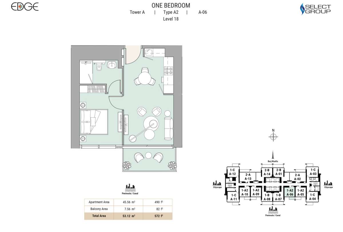 Type A2, Level 18, A-6 - The Edge Tower 1