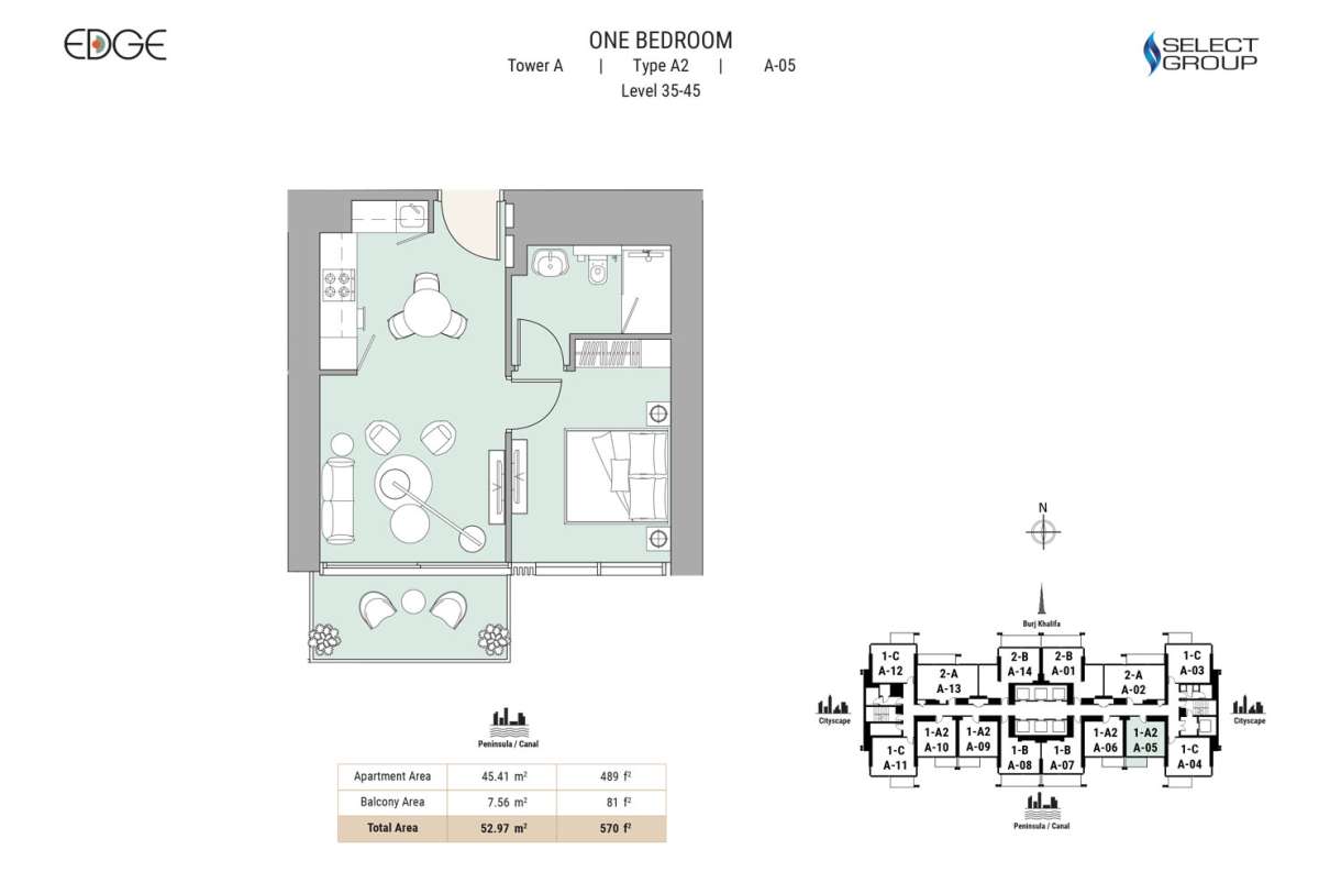 Type A2, Level 35-45, A-05 - The Edge Tower 1