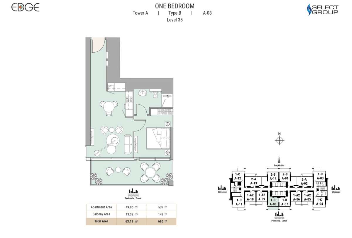 Type B, Level 35, A-08 - The Edge Tower 1