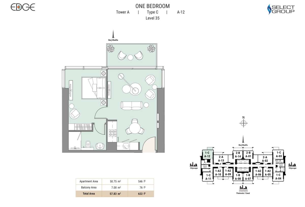 Type C, Level 35, A-12 - The Edge Tower 1