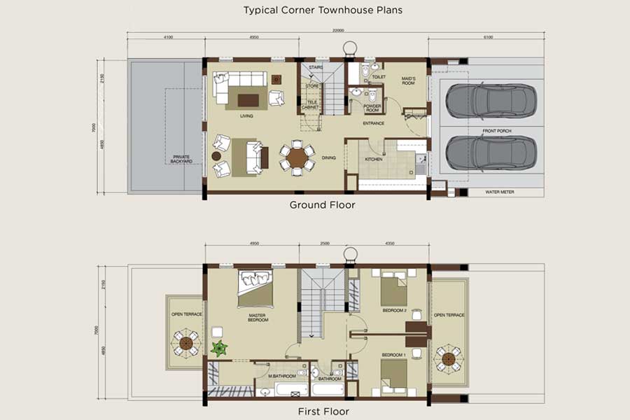 Typical Corner Townhouse plan